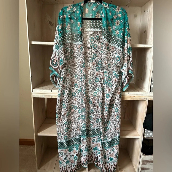 Floral Kimono Long Duster - Picture 6 of 12